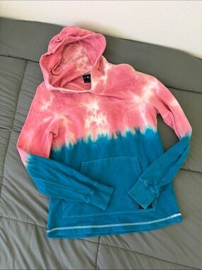 Empyre Pink and Teal Tie-Dye Pullover Hoodie